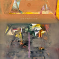 Untitled 540' abstract acrylic painting by artist Shrikant Kadam, 12x9 inch, on paper