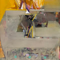 Untitled 542' abstract acrylic painting by artist Shrikant Kadam, 12x9 inch, on paper