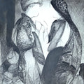 Untitled' figurative acrylic painting by artist Vrindavan Solanki, 26x20 inch, on canvas