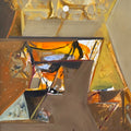Untitled 546' abstract acrylic painting by artist Shrikant Kadam, 12x9 inch, on paper