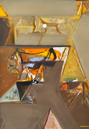 Untitled 546' abstract acrylic painting by artist Shrikant Kadam, 12x9 inch, on paper