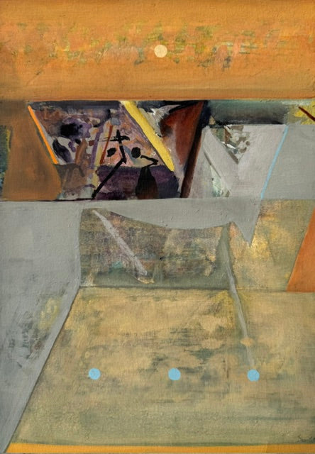 Untitled 547' abstract acrylic painting by artist Shrikant Kadam, 12x9 inch, on paper