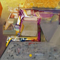 Untitled 549' abstract acrylic painting by artist Shrikant Kadam, 12x9 inch, on paper