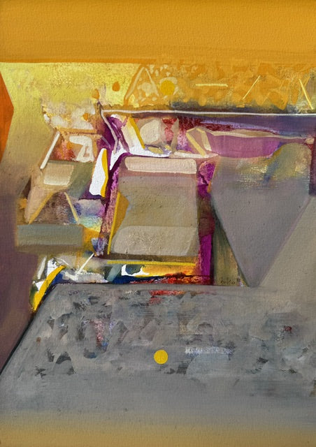 Untitled 549' abstract acrylic painting by artist Shrikant Kadam, 12x9 inch, on paper