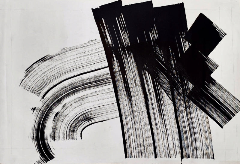 Untitled 55' abstract acrylic painting by artist Anand Kamdar, 24x36 inch, on canvas