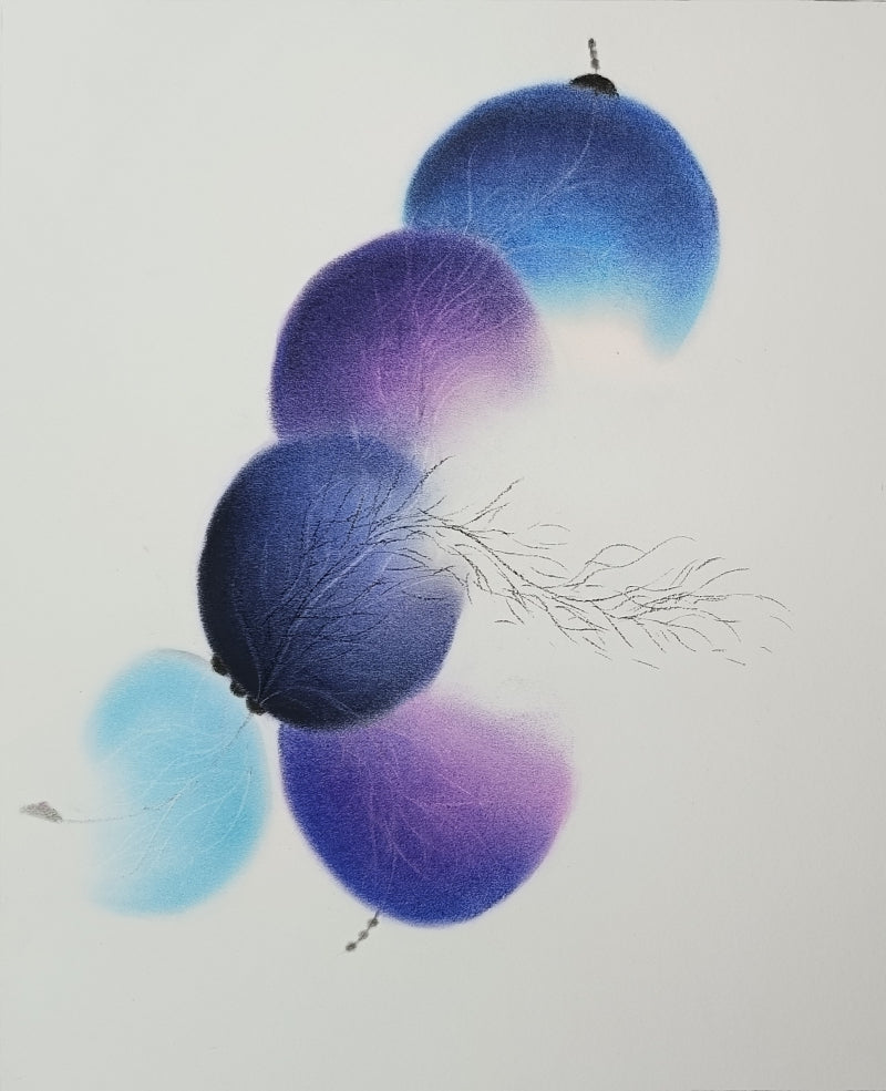 Untitled 56' contemporary dry-pastel drawing by artist Trapti Porwal, 15x18 inch, on paper