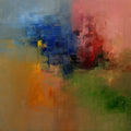 Untitled 6' abstract oil painting by artist Bhausaheb Nanaware, 54x54 inch, on canvas