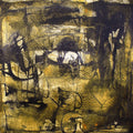 Untitled 6' abstract acrylic painting by artist Yash Chawardol, 8x8 inch, on paper