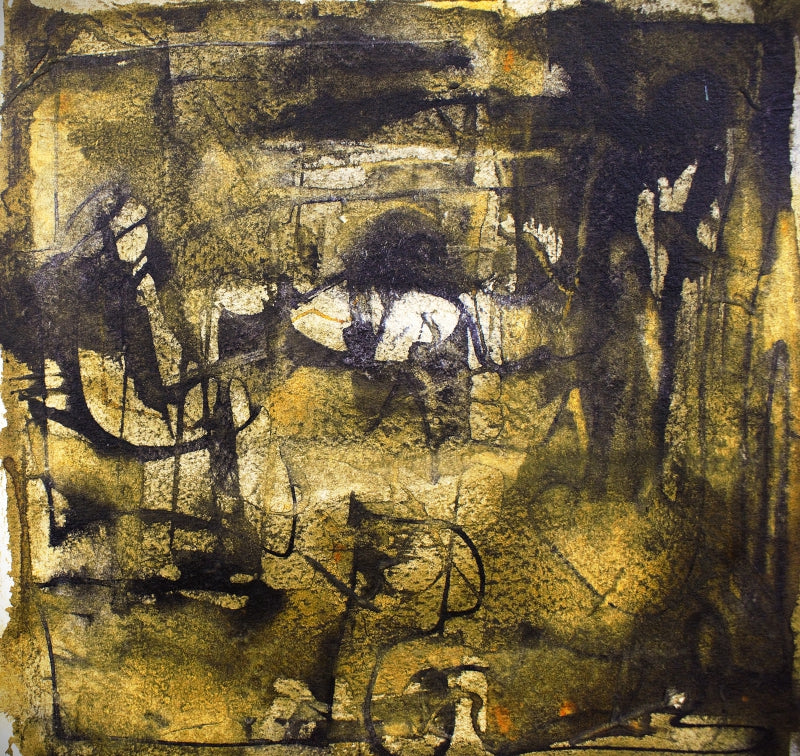 Untitled 6' abstract acrylic painting by artist Yash Chawardol, 8x8 inch, on paper