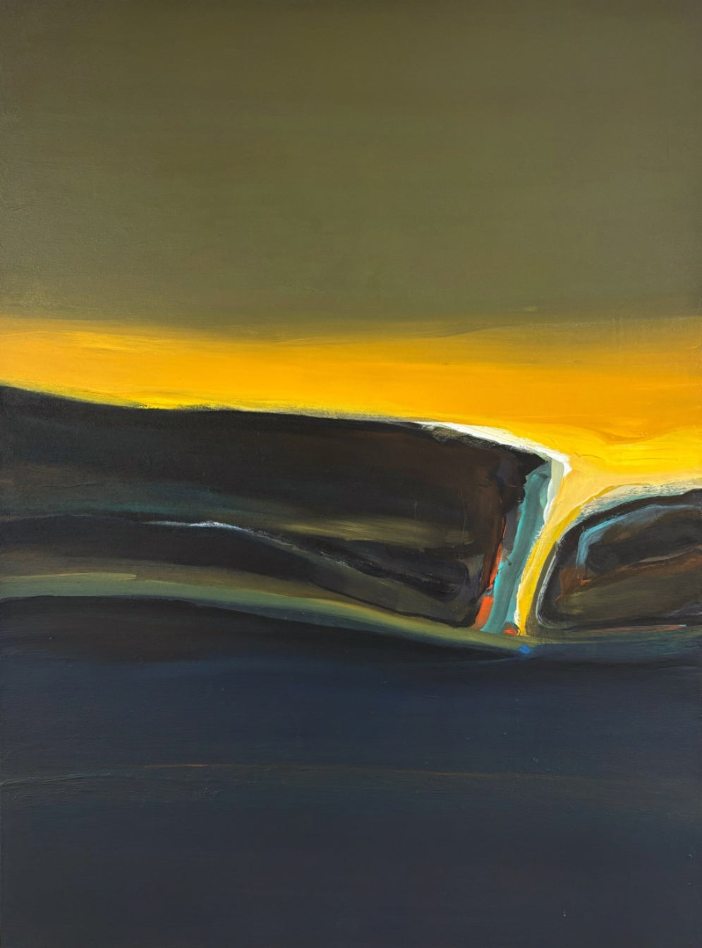 Untitled 6' abstract acrylic painting by artist Suresh Nattar, 40x30 inch, on canvas