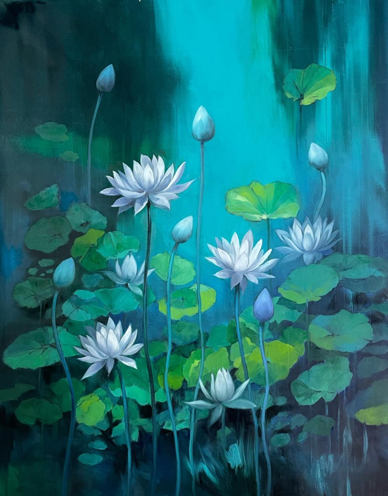 'Untitled 6' nature oil painting by artist Namdev M Patil, 42x32 inch, on canvas