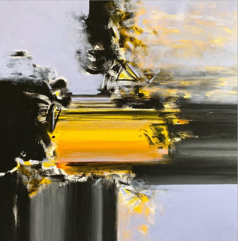 Untitled 6' abstract acrylic painting by artist Chaitan Bhosale, 36x36 inch, on canvas