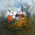 'Untitled 6' abstract acrylic painting by artist Dnyaneshwar Dhavale, 24x24 inch, on canvas