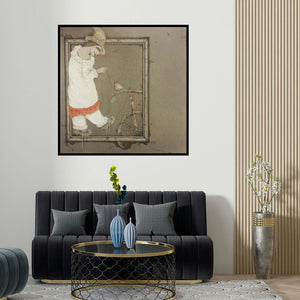 Mintu Mallick's 'Untitled 6 (The Illusionist)' painting visualized above a sofa in a contemporary room.