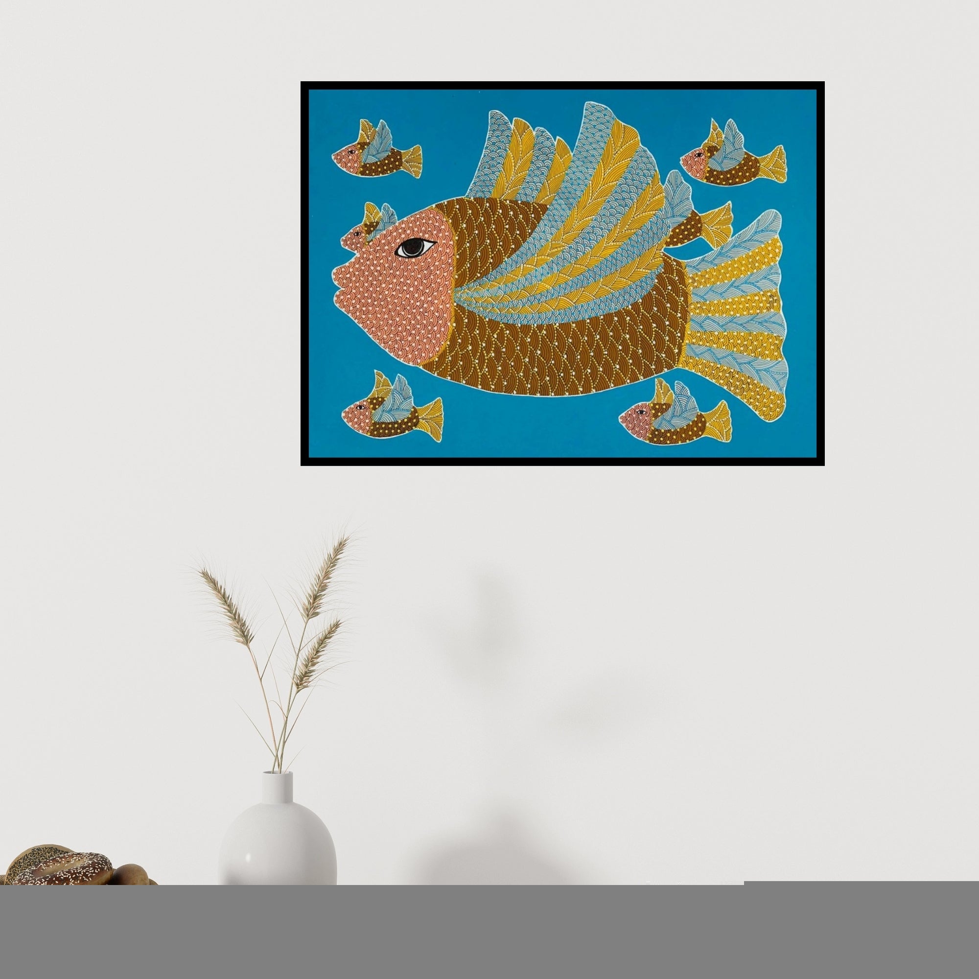 In-situ view of Venkat Shyam's 'Untitled 6' painting in a room