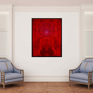 In-situ view of Keshav Kasar's 'Untitled 6 (The Lotus Bloom)' painting in a room