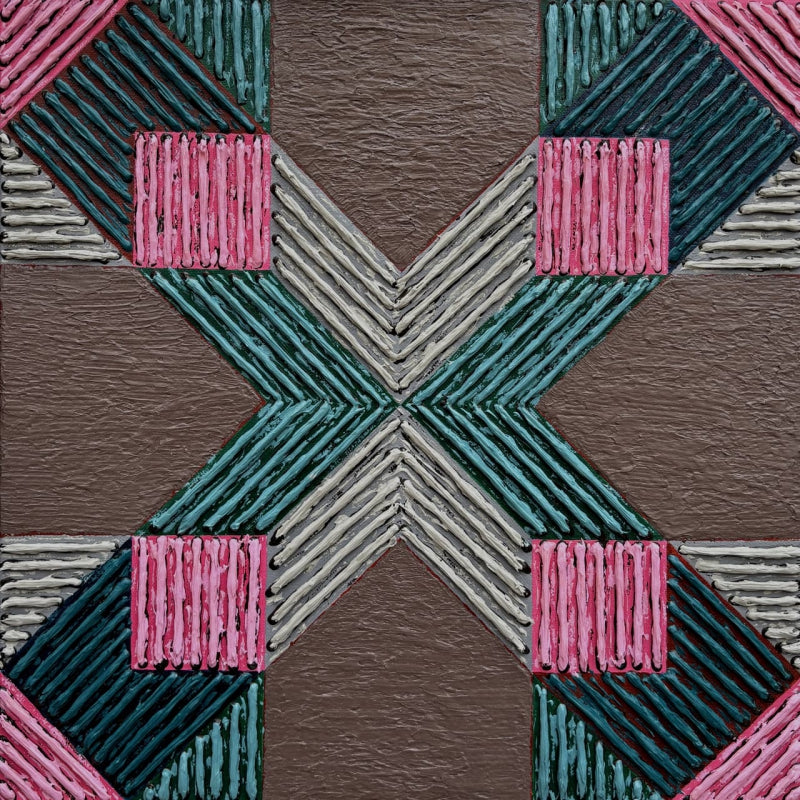 Untitled 601' abstract acrylic painting by artist Sandesh Khule, 18x18 inch, on canvas