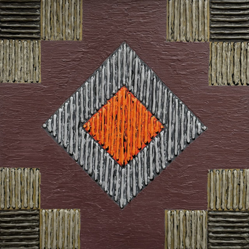 Untitled 603' abstract acrylic painting by artist Sandesh Khule, 18x18 inch, on canvas