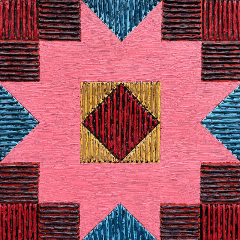 Untitled 605' abstract acrylic painting by artist Sandesh Khule, 18x18 inch, on canvas