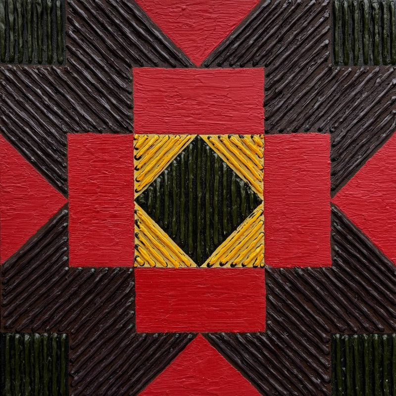 Untitled 606' abstract acrylic painting by artist Sandesh Khule, 18x18 inch, on canvas