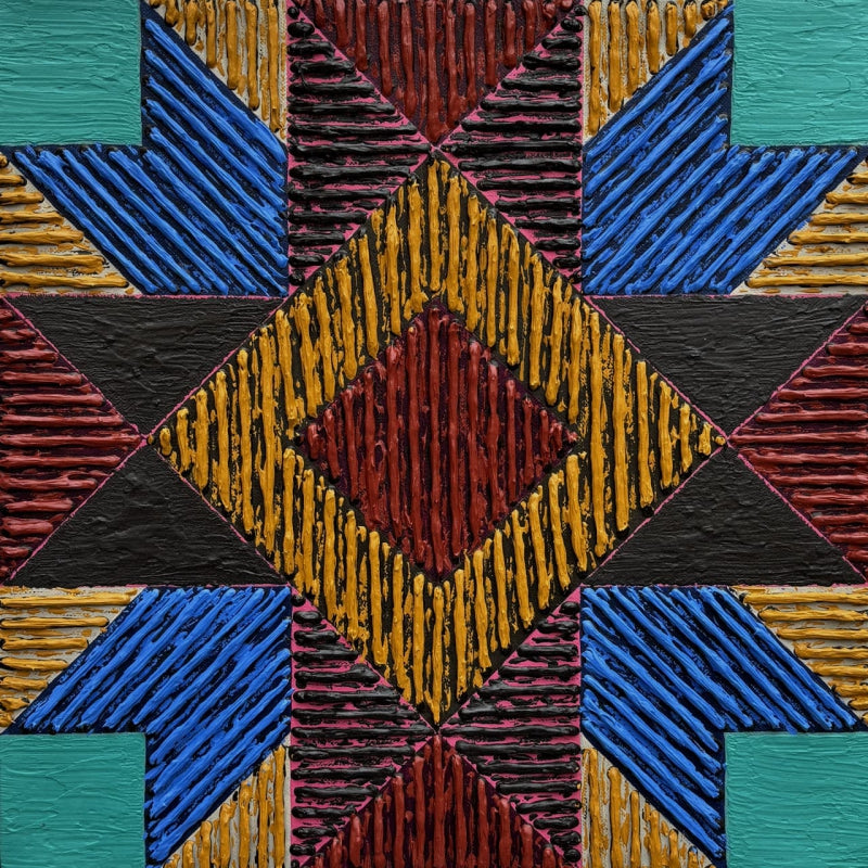 Untitled 607' abstract acrylic painting by artist Sandesh Khule, 18x18 inch, on canvas