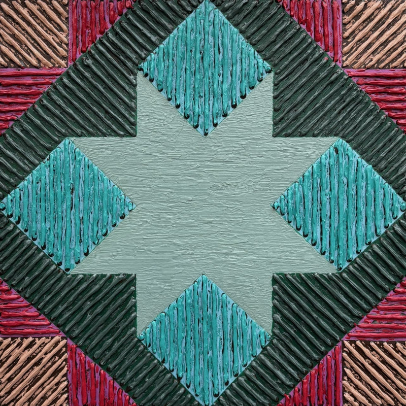 Untitled 609' abstract acrylic painting by artist Sandesh Khule, 18x18 inch, on canvas