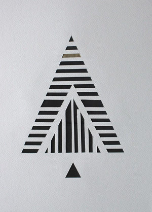 Untitled 62 (The Ascending Form) by Vivek Nimbolkar, Original Paper Abstract Painting on Paper, X-Small Vertical Wall Art