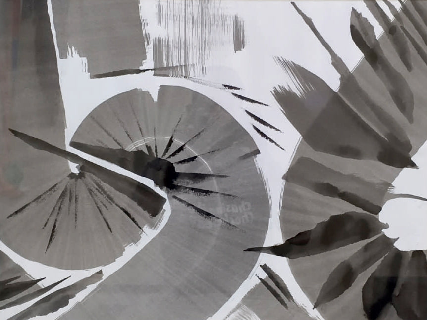 Untitled 63' abstract acrylic-ink painting by artist Anand Kamdar, 18x24 inch, on paper