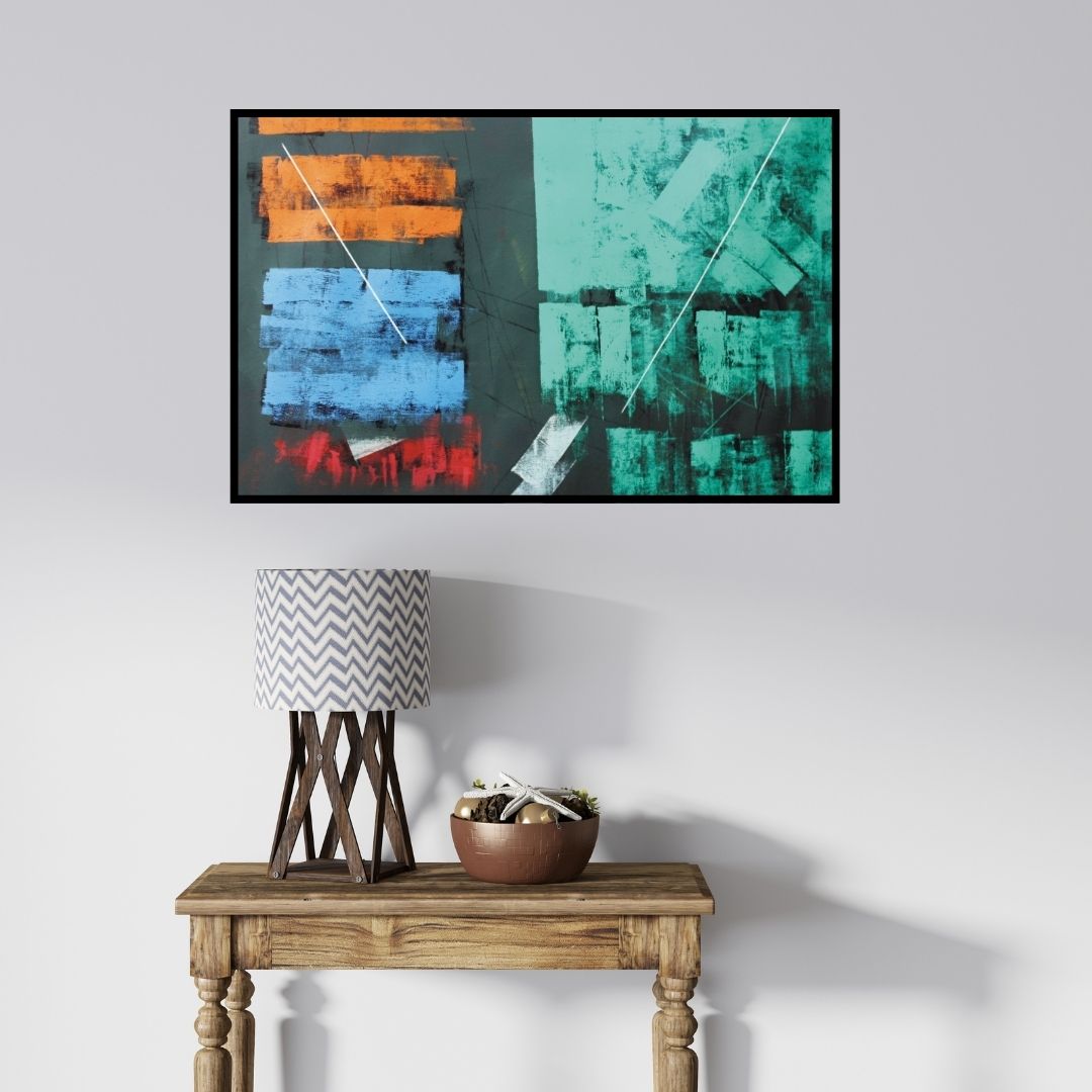 In-situ view of Sudhir Talmale's 'Untitled 64' painting in a room