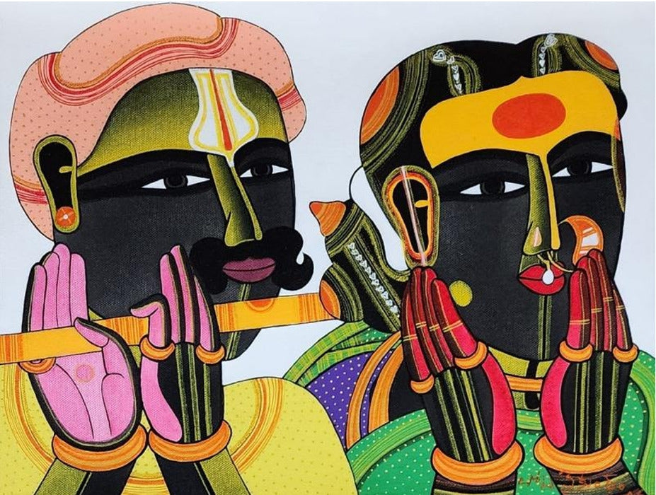 Untitled 651' figurative acrylic painting by artist Thota Vaikuntam, 12x16 inch, on canvas