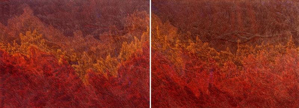 Untitled 67 Diptych Painting by Durgesh Birthare | ArtZolo.com