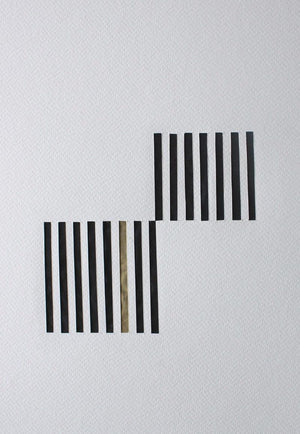 Untitled 68 (Rhythmic Disruption) by Vivek Nimbolkar, Original Paper Abstract Painting on Paper, X-Small Vertical Wall Art