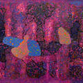 Untitled 7' abstract acrylic painting by artist Rambali Prajapati, 36x72 inch, on canvas
