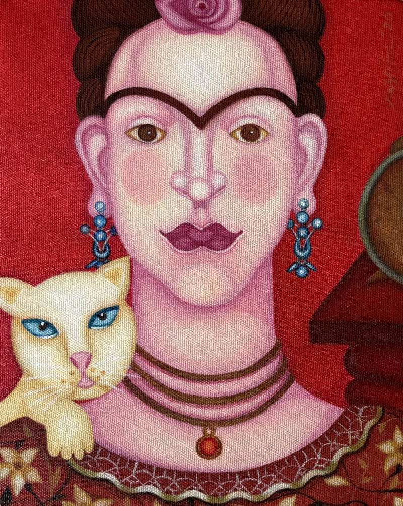 Untitled 7' figurative acrylic-oil painting by artist Jayita Borthakur, 10x8 inch, on canvas