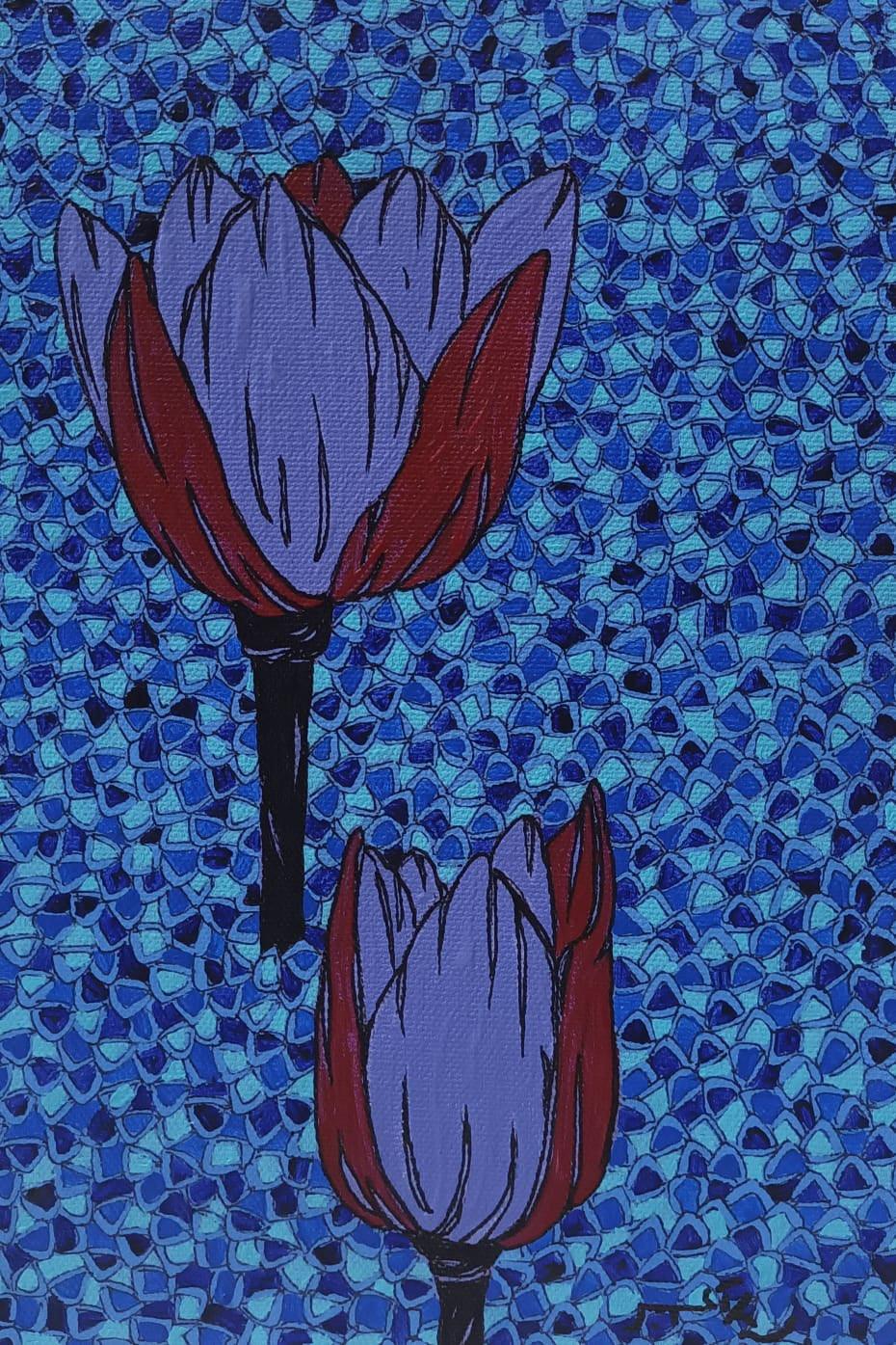 Nature acrylic painting titled 'Untitled 7', 10x7 inches, by artist Rama Krishna V on Canvas