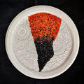Untitled 7' contemporary mixed-media painting by artist Poonam Kishor, 12x12 inch, on food paper plate