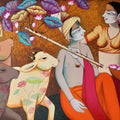 Untitled 7' figurative acrylic painting by artist Pravin Utge, 36x60 inch, on canvas