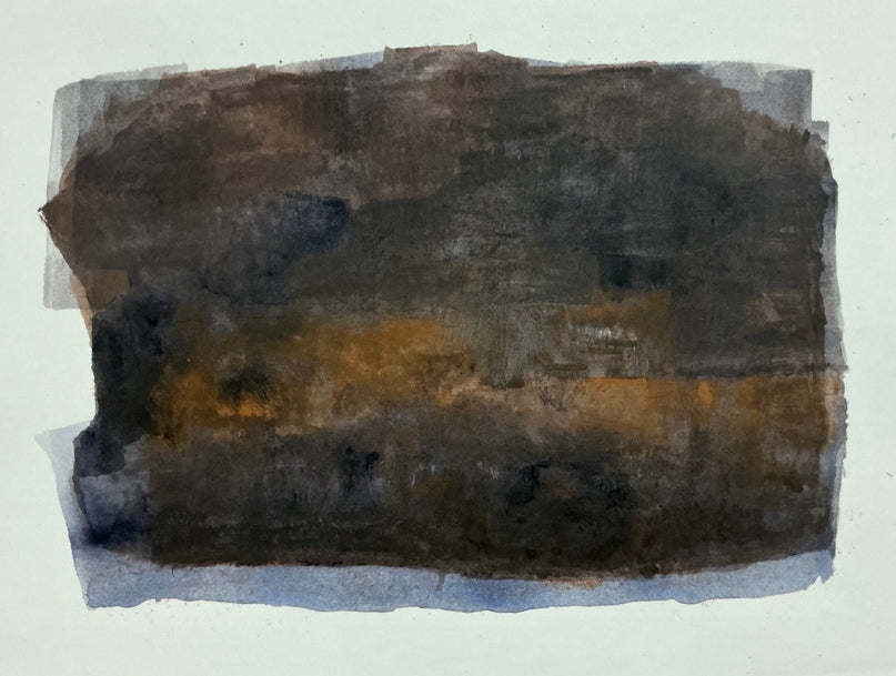 Untitled 7' abstract acrylic painting by artist Prasen Baviskar, 12x17 inch, on paper