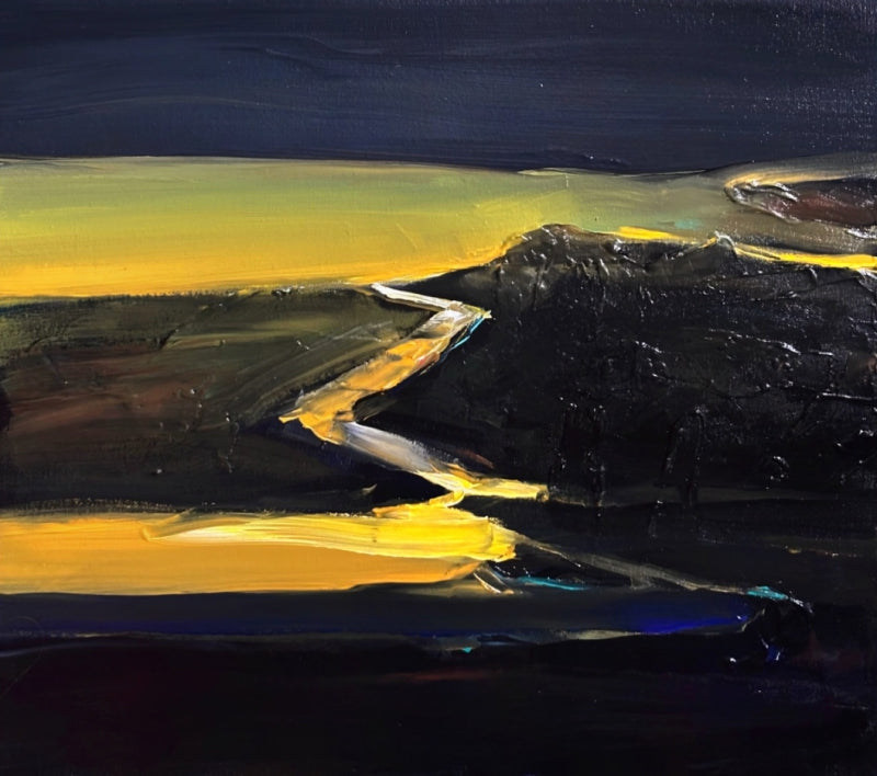 Untitled 7' abstract acrylic painting by artist Suresh Nattar, 18x20 inch, on canvas