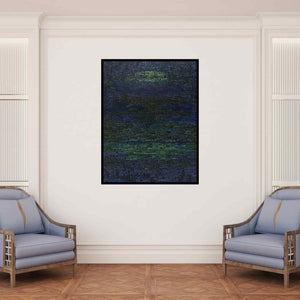 In-situ view of Hansodnya Thambe's 'Untitled 7 (Deep Sea Rhythms)' painting in a room