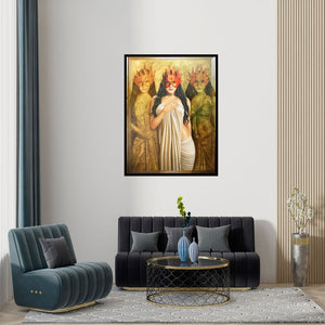 Preview of 'Untitled' Painting by Shaheen Verma shown on a wall in a furnished room.