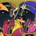 Untitled 700' figurative acrylic painting by artist Thota Vaikuntam, 9x12 inch, on canvas
