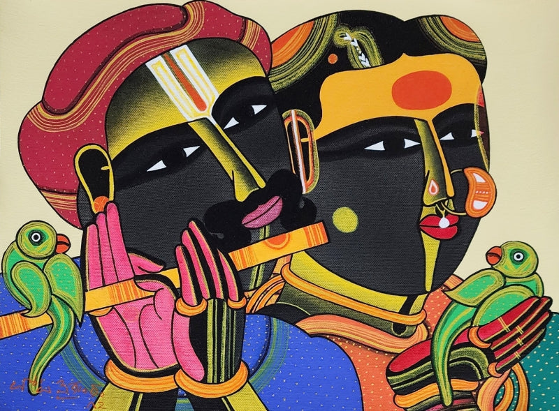 Untitled 712' figurative acrylic painting by artist Thota Vaikuntam, 12x16 inch, on canvas