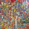 Untitled 72' abstract acrylic painting by artist Srj Surajit Chakraborty, 36x51 inch, on canvas
