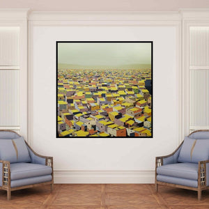 In-situ view of Madan Pawar's 'Untitled 8' painting in a room