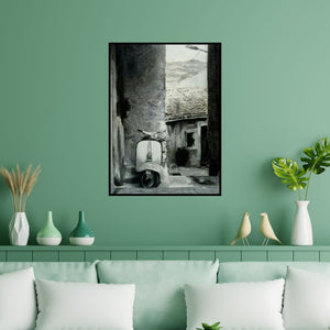 Preview of 'Untitled 8 (Quiet Corner)' Painting by Rajashree Sutar shown on a wall in a furnished room.