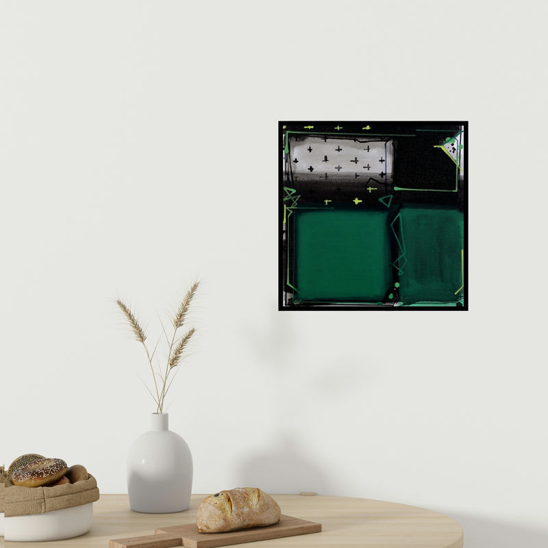 In-situ view of Santosh Rathod's 'Untitled 8 (Night Sky)' painting in a room