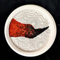 Untitled 8' contemporary mixed-media painting by artist Poonam Kishor, 12x12 inch, on food paper plate