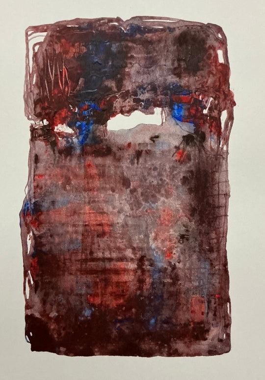 Untitled 8' abstract acrylic painting by artist Prasen Baviskar, 17x12 inch, on paper