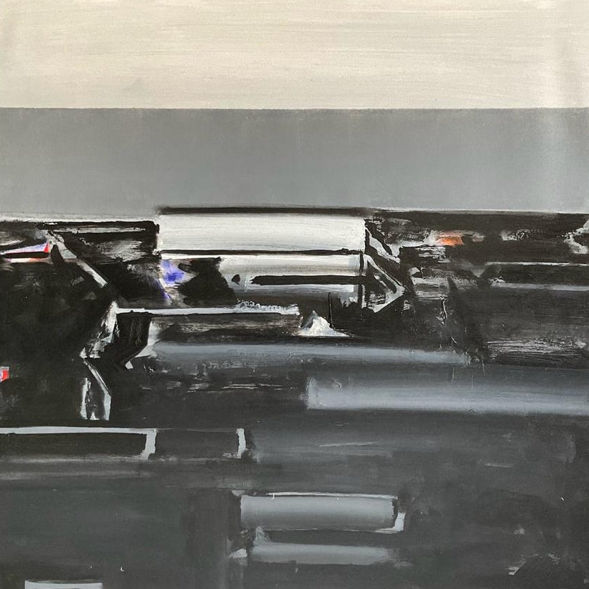 Untitled 8' abstract acrylic painting by artist Chaitan Bhosale, 36x36 inch, on canvas